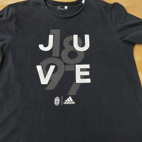 Adidas Juventus Football Club T- Shirt Black Short Sleeve Men's Medium - Picture 8 of 11